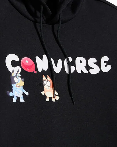 Converse x Bluey Graphic Hoodie Black, Full Body View