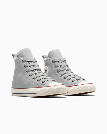 Chuck Taylor All Star Suede Zone grise/&Eacute;cru/Bleu marine minuit, Top and Side View