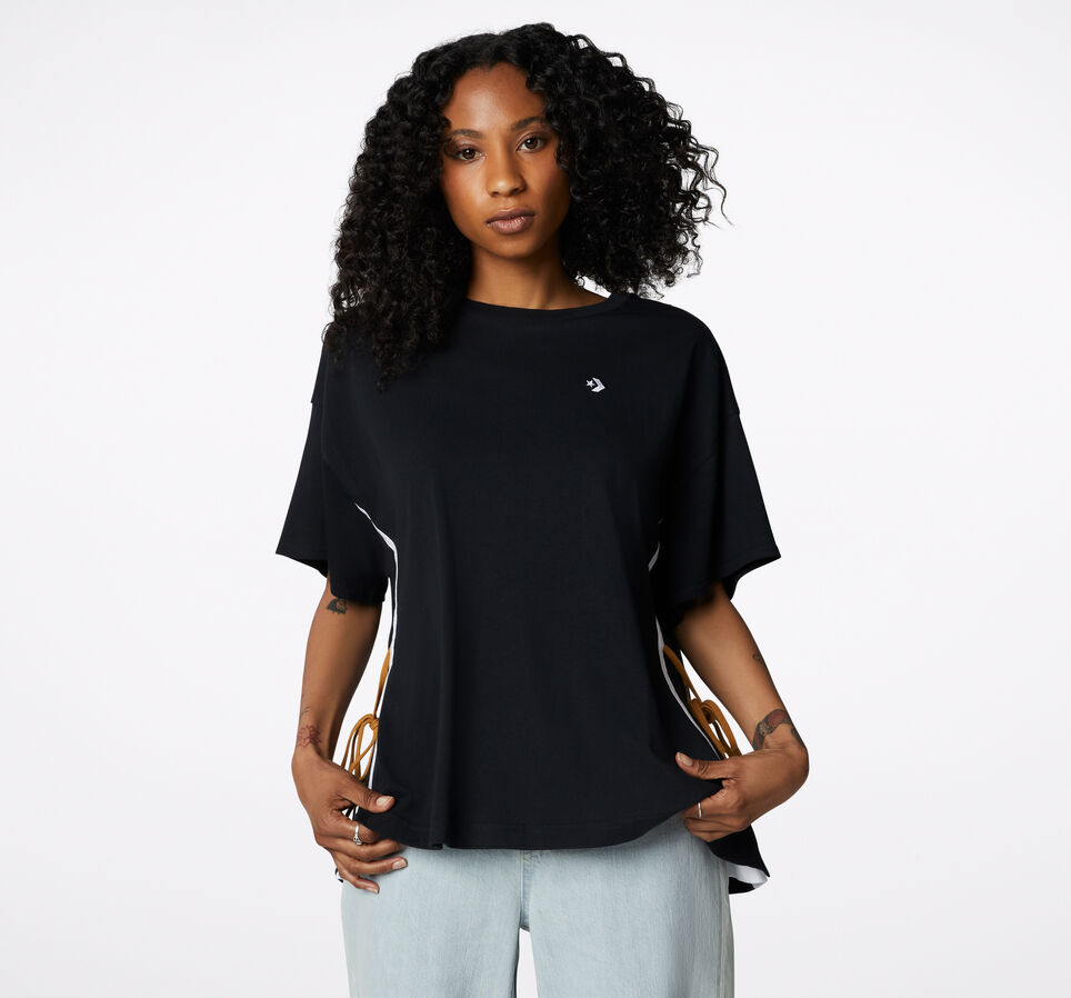 Cinch Tie Short Sleeve T-Shirt Converse Black