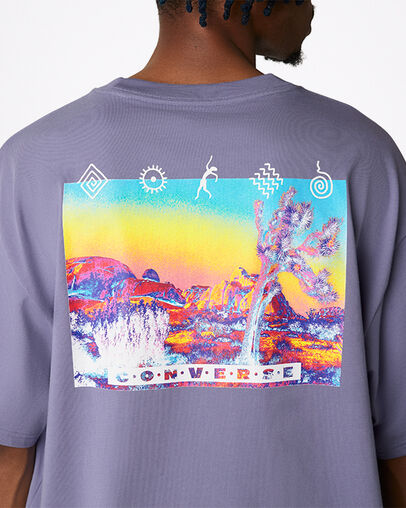 Inverted Desert Graphic T-shirt Slate Lilac, Detail View