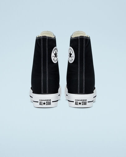 Chuck Taylor All Star Lift Extra High Platform Black/White/Black, Heel View