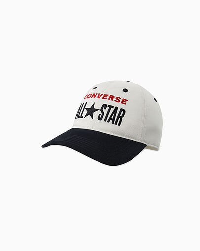 All Star Relaxed Baseball Cap Black/Egret, Front View