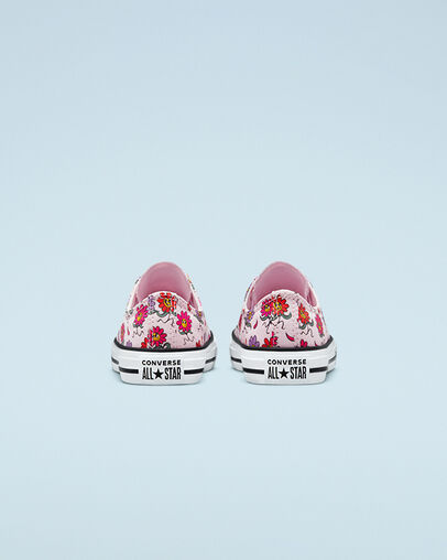 Chuck Taylor All Star Friendly Floral Pink Foam/White/Black, Heel View