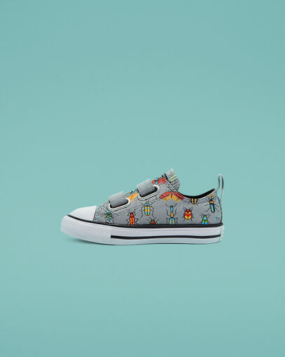 Chuck Taylor All Star Easy-On A Bug's World Ash Stone/Black/Bright Poppy, Inner Side View