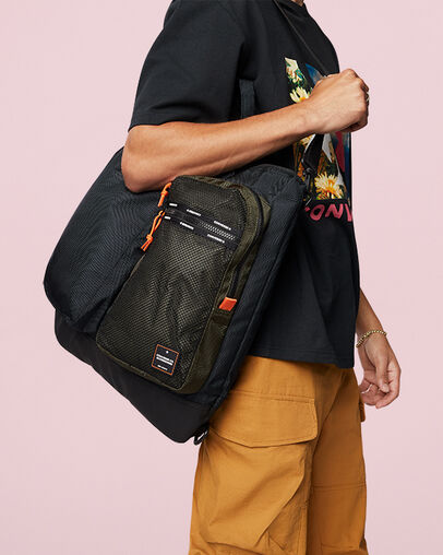 Sac pour casque Counter Climate Noir Converse/Kaki cargo/Bol, Back View