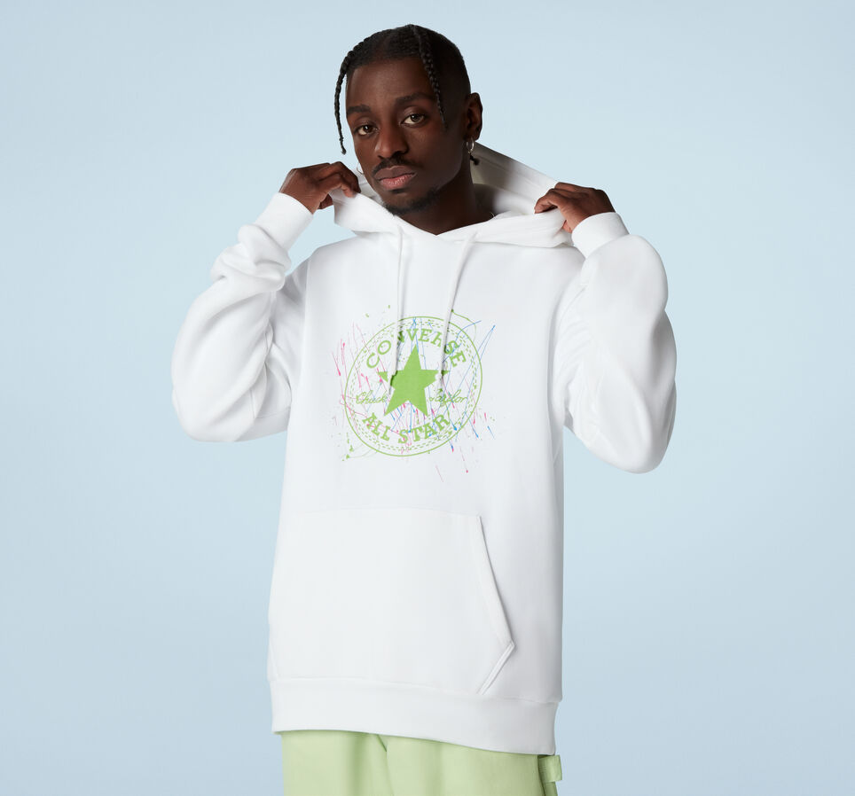 Sudadera con capucha Chuck Taylor Patch Splatter Paint Blanco
