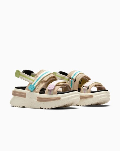 Run Star Utility Sandal CX Easy On Beige granola/Jaune c&eacute;drat, Top and Side View
