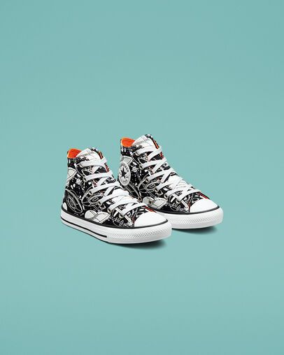 Chuck Taylor All Star Space Kid Black/White/Black, Angled View