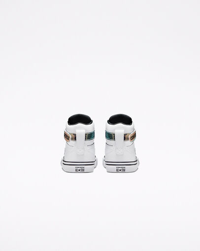 Iridescent Glitter Pro Blaze Bianco/Nero/Bianco, Heel View