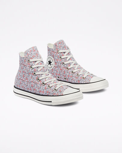Chuck Taylor All Star Vintage Floral Vintage White/Pink Foam, Angled View