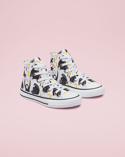 Chuck Taylor All Star Animal Print White/Black/Yellow, Angled View