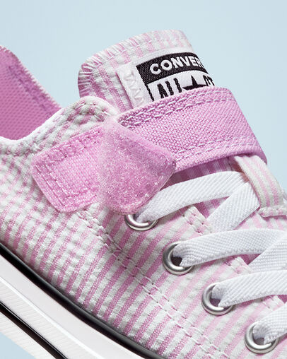 Chuck Taylor All Star Easy-On Seersucker Stripes Beyond Pink/White/Black, Detail Angle View