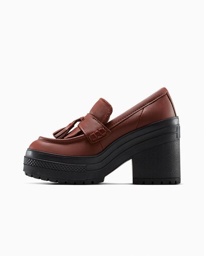 Chuck 70 De Luxe Heel Loafer Platform Leather Dark Roast/Dark Roast/Black, Inner Side View