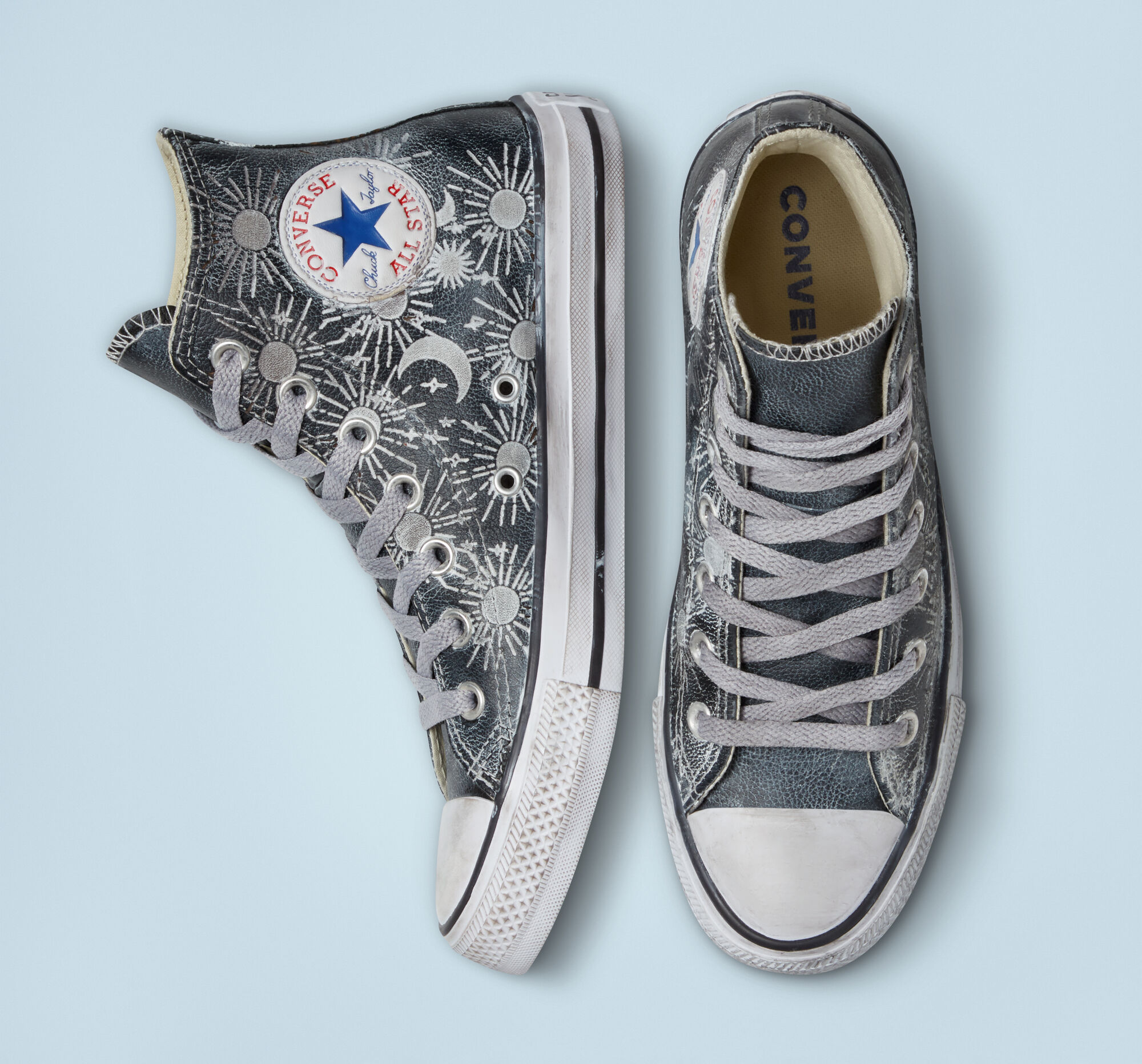 Chuck Taylor All Star Zodiac Leather Unisex HighTop Shoe.