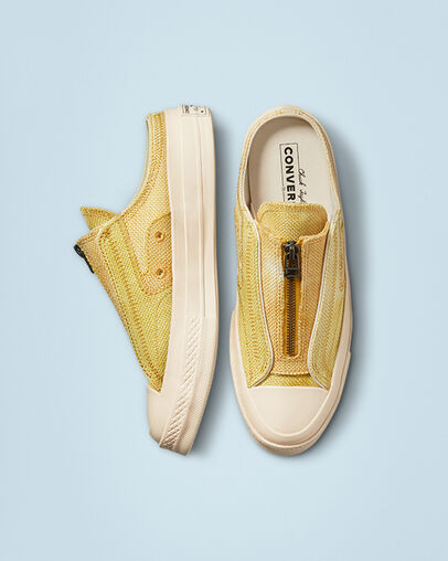 Chuck 70 Mule Crafted Canvas Sauterne/Goldtone/Cyber Mango, Top and Side View