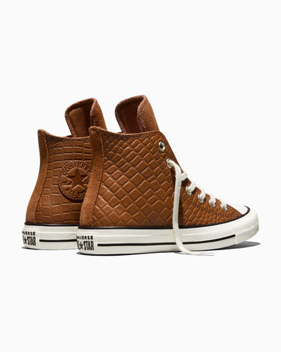 Chuck Taylor All Star Crocodile Warm Tan/Egret/Black, Heel View