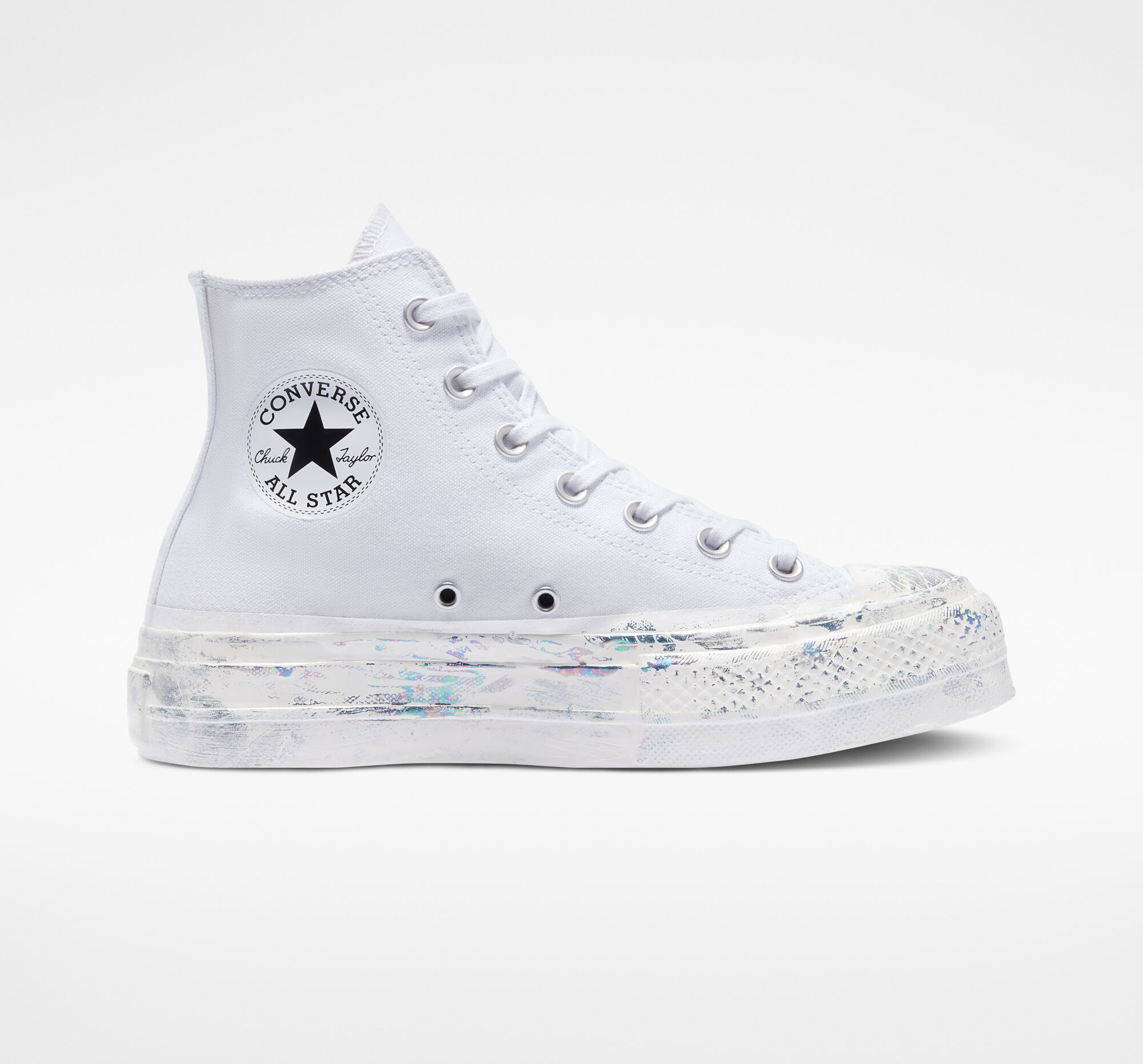White Iridescent Womens . Converse 