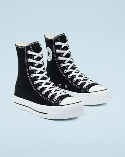 Chuck Taylor All Star Lift Extra High Platform Black/White/Black, Angled View