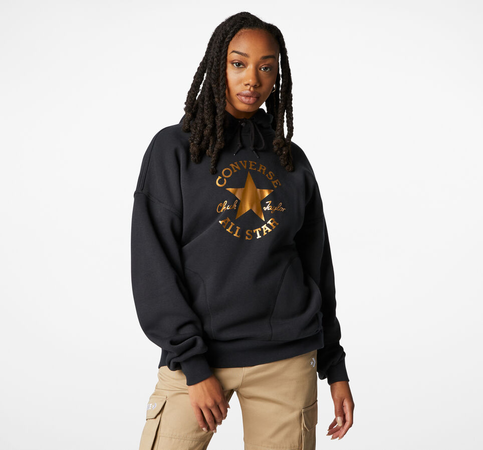 Sudadera con capucha con parche Chuck Taylor Negro