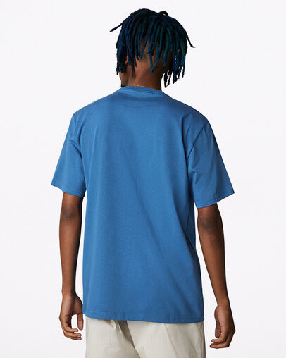 T-Shirt mit Comic-Grafik Dark Marina Blue, Back View