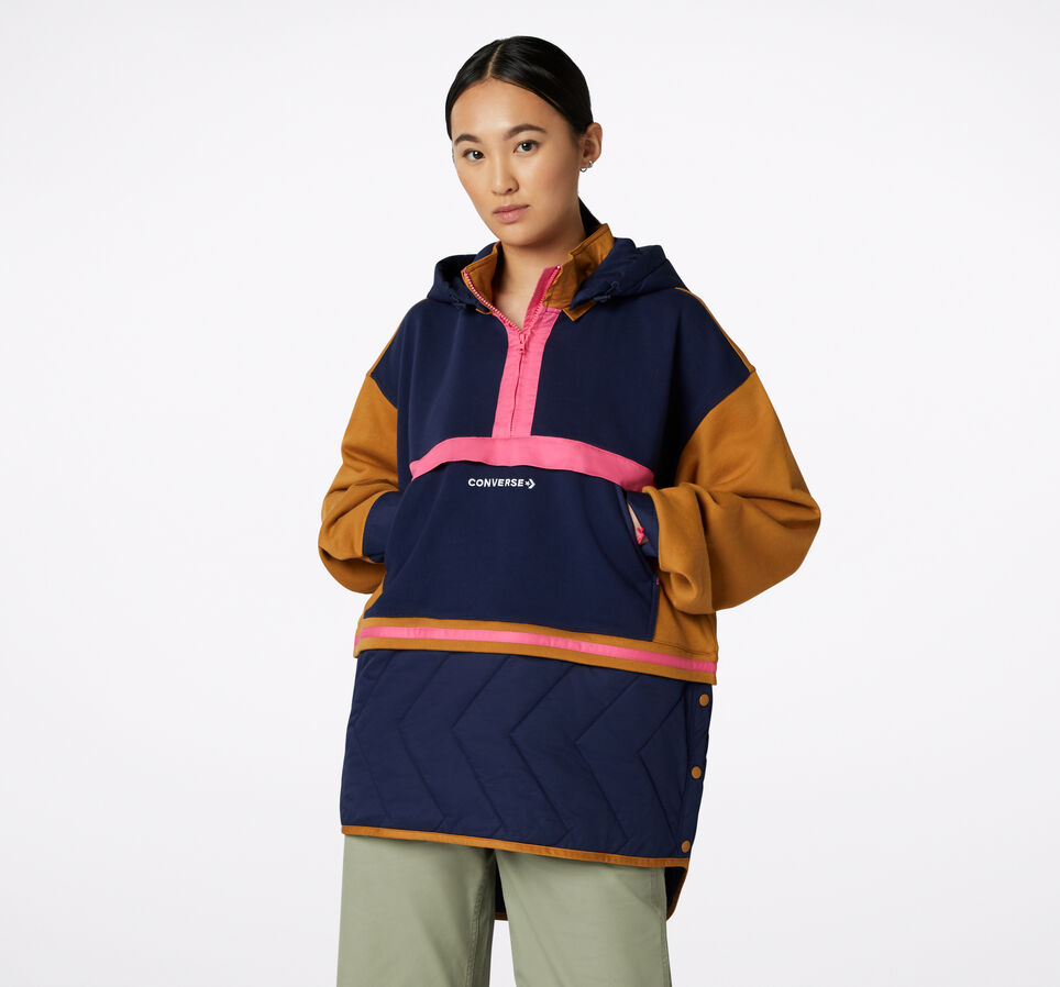 Convertible Hoodie Dress Dark Soba Multi