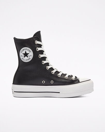 Extra High Platform Chuck Taylor All Star Black/White/Black, Outer Side View