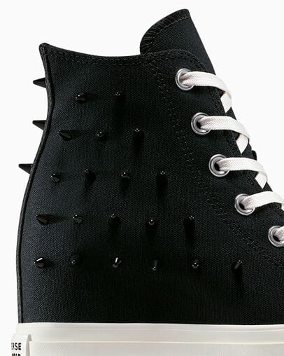 Chuck Taylor All Star Wedge Platform Spikes Black/Egret/Brown, Detail Angle View