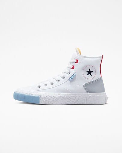 Chuck Taylor Alt Star Reflective Shine Wit/Rood/Lt Armory Blue, Inner Side View