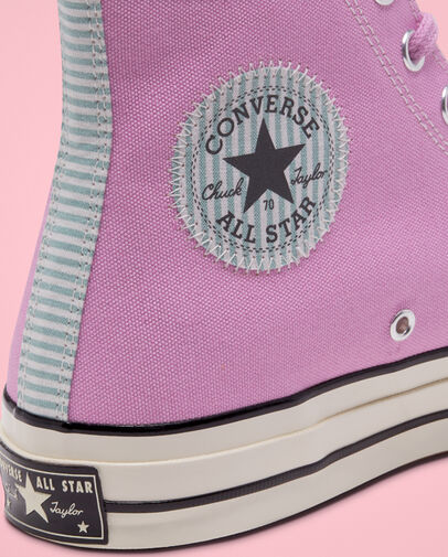 Chuck 70 Nautical Prep Peony Pink/Mineral Teal/Egret, Detail Angle View