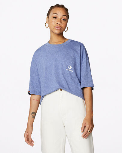 Embroidered Pocket T-Shirt Washed Indigo