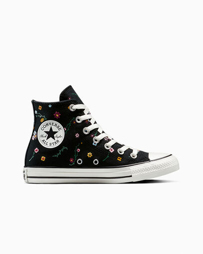 Chuck Taylor All Star Floral Embroidery Black/Frozen Acai/Branch Out, Outer Side View