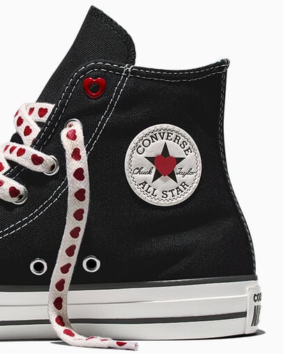 Chuck Taylor All Star Valentine's Day Black/Vintage White/Days Ahead Red, Detail Angle View