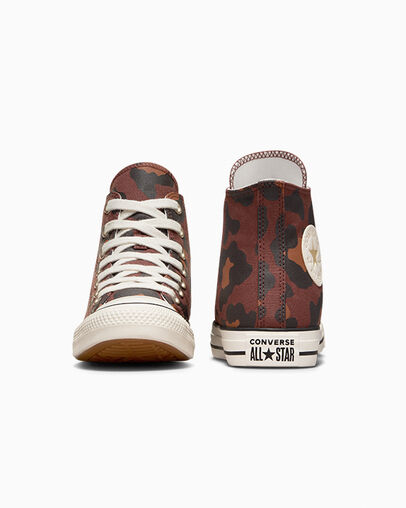 Chuck Taylor All Star Leopard Brown/Egret/Gold, Heel View