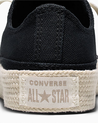Chuck Taylor All Star Espadrille Black/Gold/Papyrus, Detail Angle View