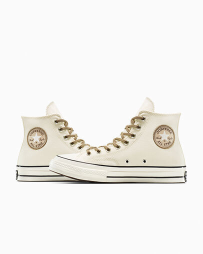 Chuck 70 Houndstooth Lining Egret/Swamp Green/Last Straw, Detail Angle View