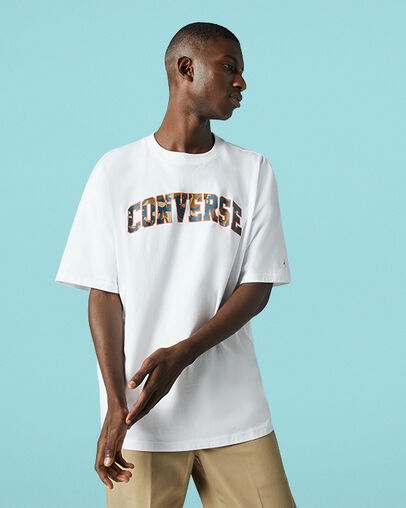 Oversized Collegiate Tee White, Front View