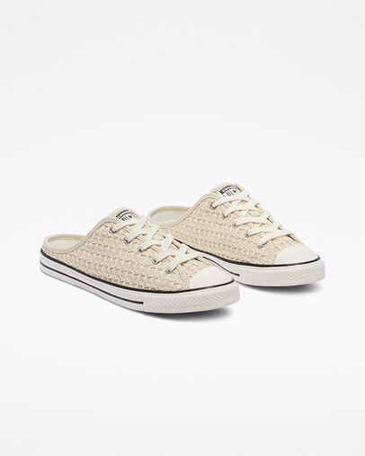 Chuck Taylor All Star Dainty Mule Raffia Natural Ivory/Egret/Black, Angled View