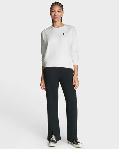 Star Chevron Cropped Crew Neck White, Full Body View