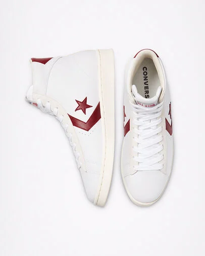 Pro Leather White/Team Red/Egret, Top and Side View