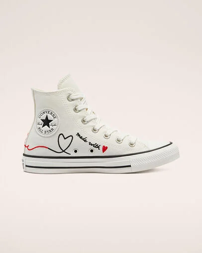 Chuck Taylor All Star Made With Love Blanco vintage/Garza/Negro, Outer Side View
