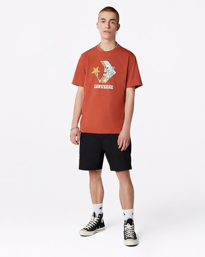 Tee-shirt &agrave; manches courtes Skull &Eacute;corce rouge, Full Body View