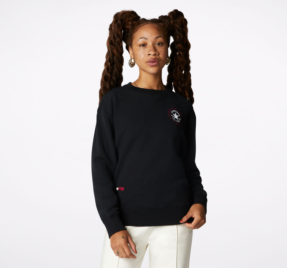 Sudadera Love Me Crew Neck Negro Converse