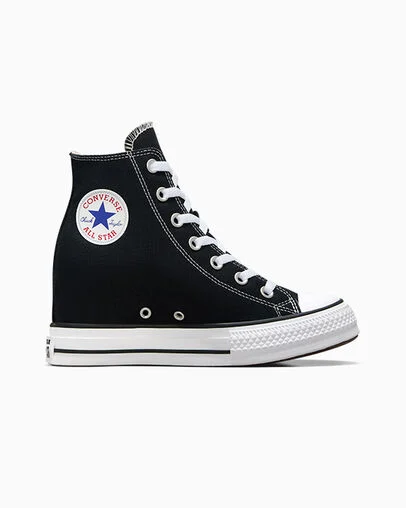Chuck Taylor All Star Classic Wedge Platform Schwarz/Rot/Navy, Outer Side View
