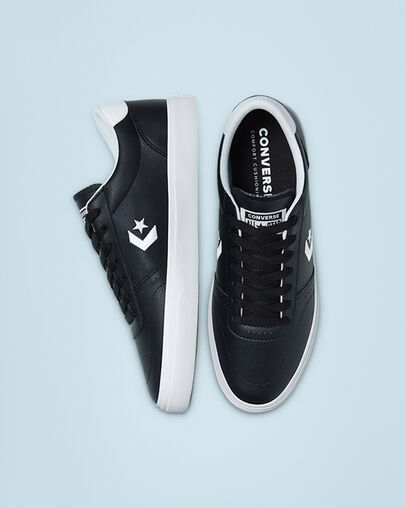 Converse Boulevard Faux Leather Black/White/White, Top and Side View