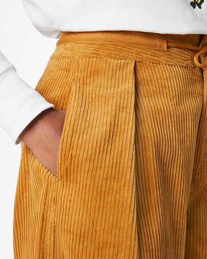 Corduroy Broek met wijde pijpen Wheat, Detail View