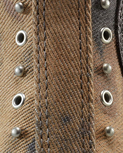 Chuck 70 De Luxe Heel Washed Denim Barely Grey/Egret/Barely Grey, Detail Angle View