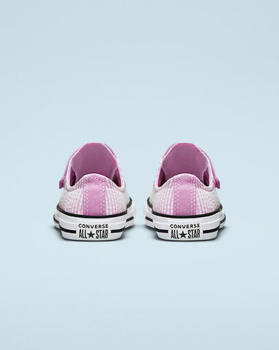 Chuck Taylor All Star Easy-On Seersucker Stripes Beyond Pink/White/Black, Heel View