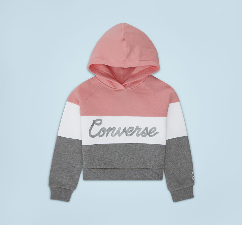Pull-over hoodie Colorblock Rose c&ocirc;tier