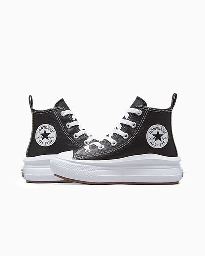 Chuck Taylor All Star Move Platform Leather Nero/Nero/Bianco, Detail Angle View
