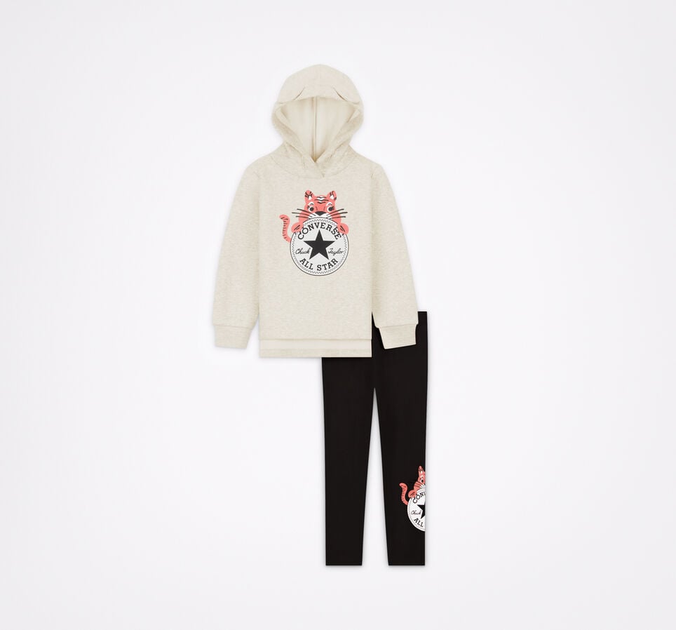 Converse Cat Ear Set mit Hoodie und Leggings Black